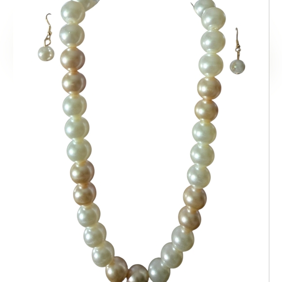 Jewelry - Classic White Pearl Necklace and Earring Set
